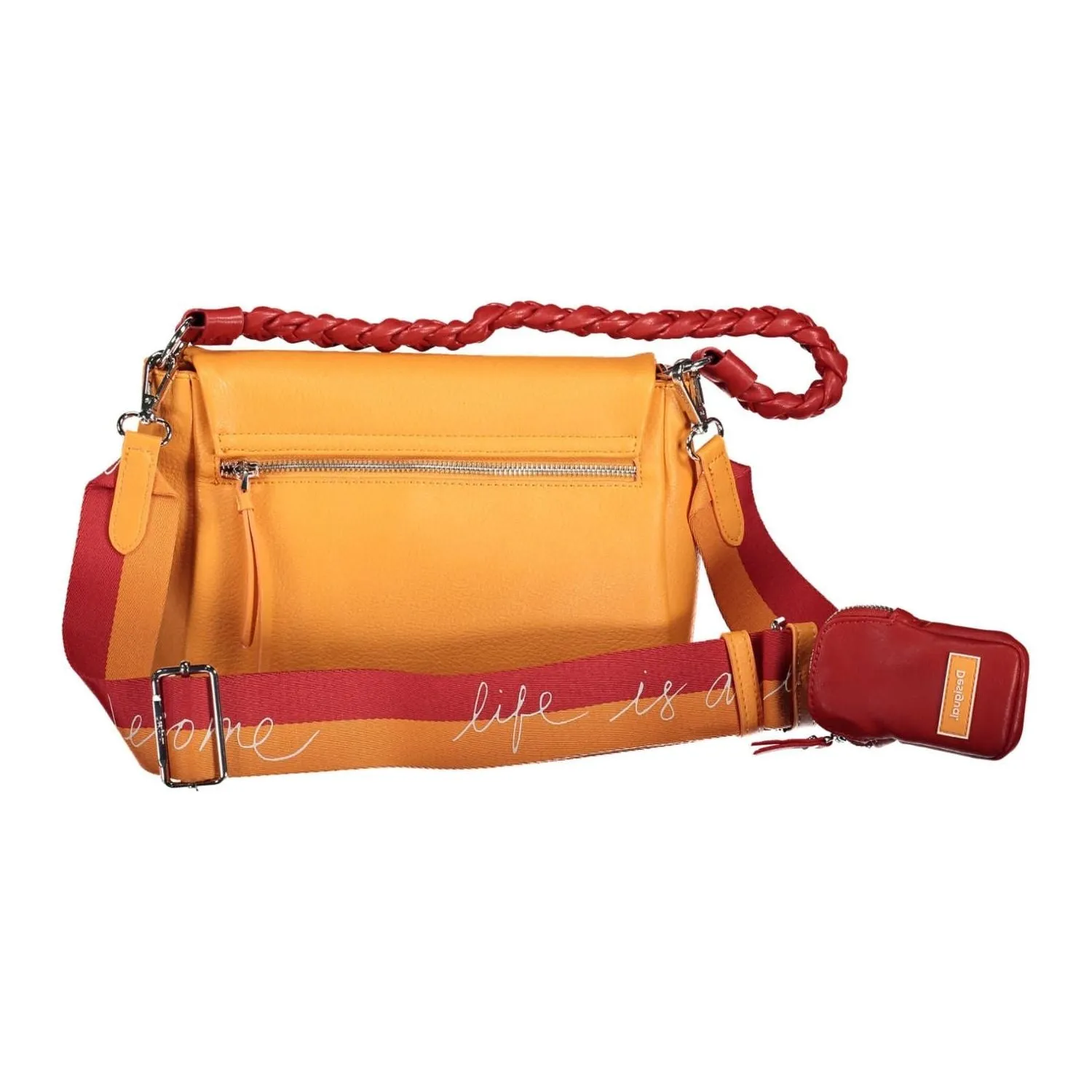 Desigual Chic Orange Shoulder Bag with Contrasting Details