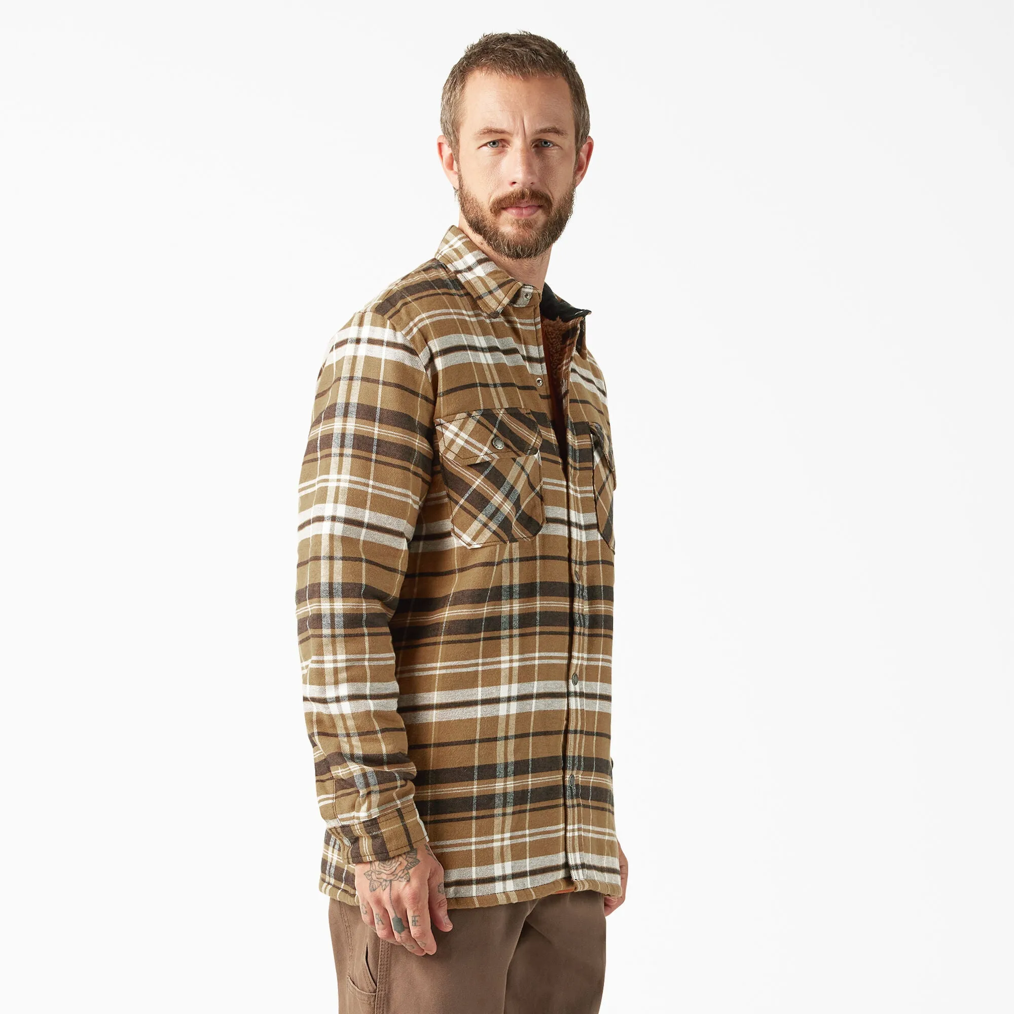 Dickies Men's Sherpa Lined Flannel Shirt Jac