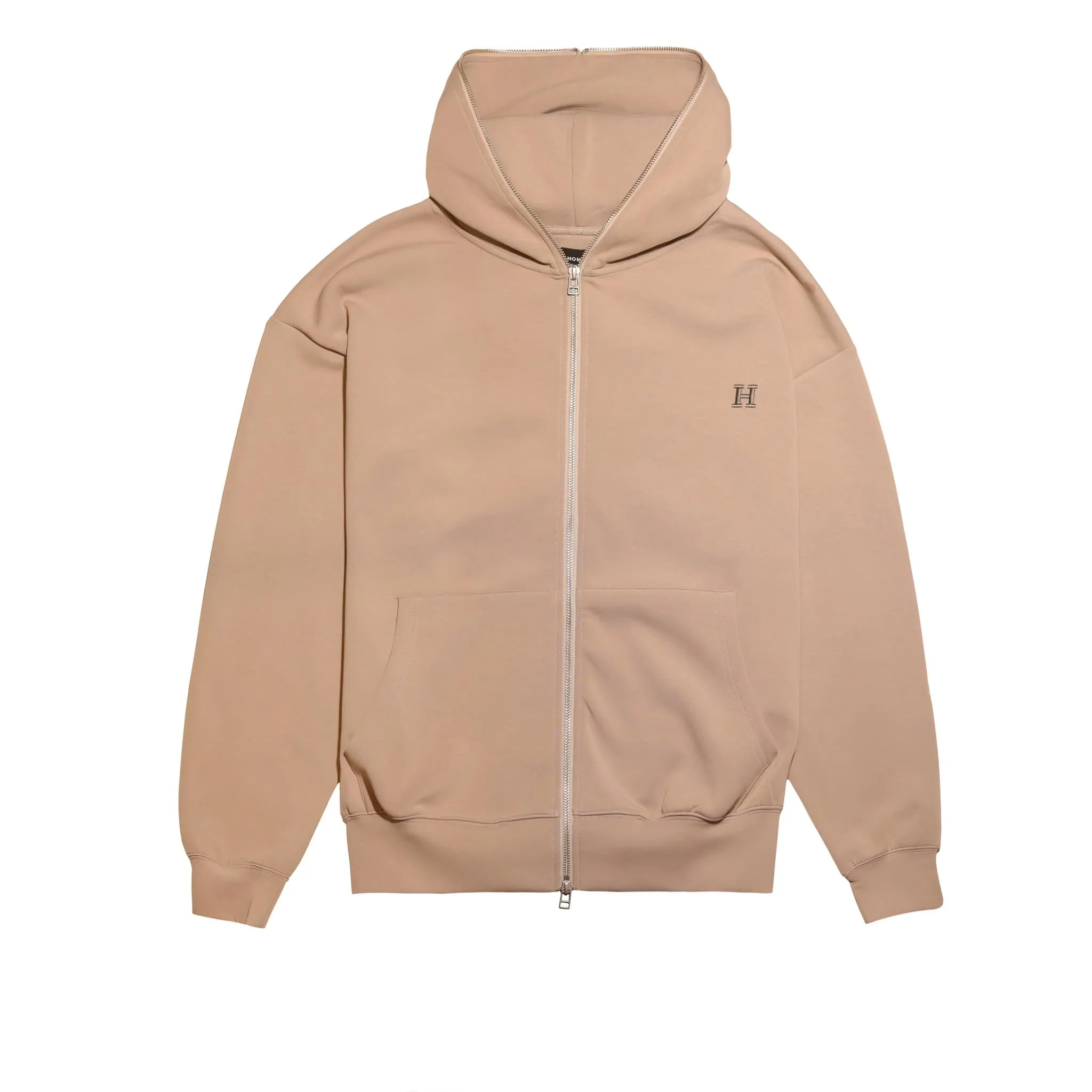 Embroidered H 2-Way Zip-Up Hoodie