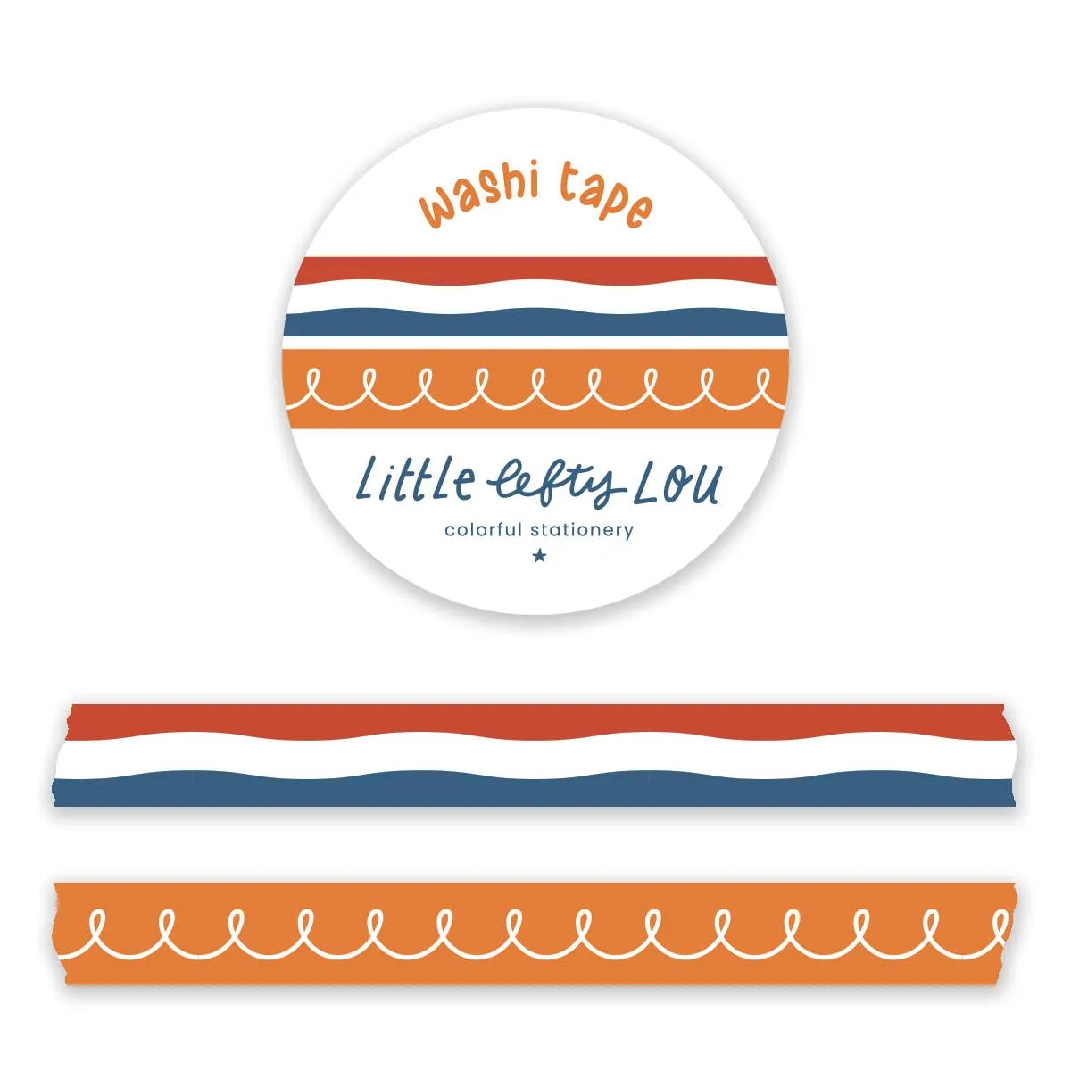 Flag and Orange Doodle Slim Washi Tapes Set by Little Lefty Lou