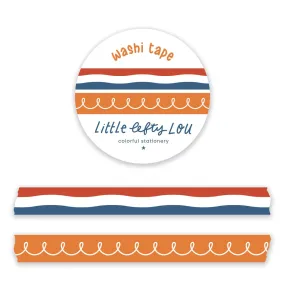 Flag and Orange Doodle Slim Washi Tapes Set by Little Lefty Lou