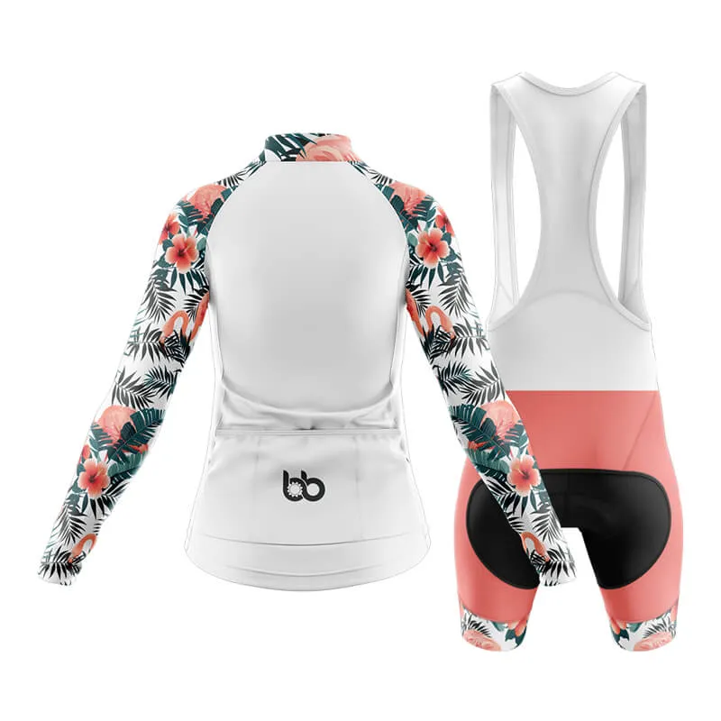 Flamingo Floral Sleeve (White) Club Cycling Kit