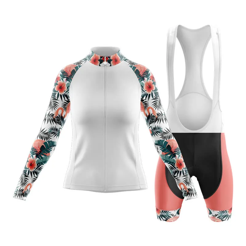 Flamingo Floral Sleeve (White) Club Cycling Kit