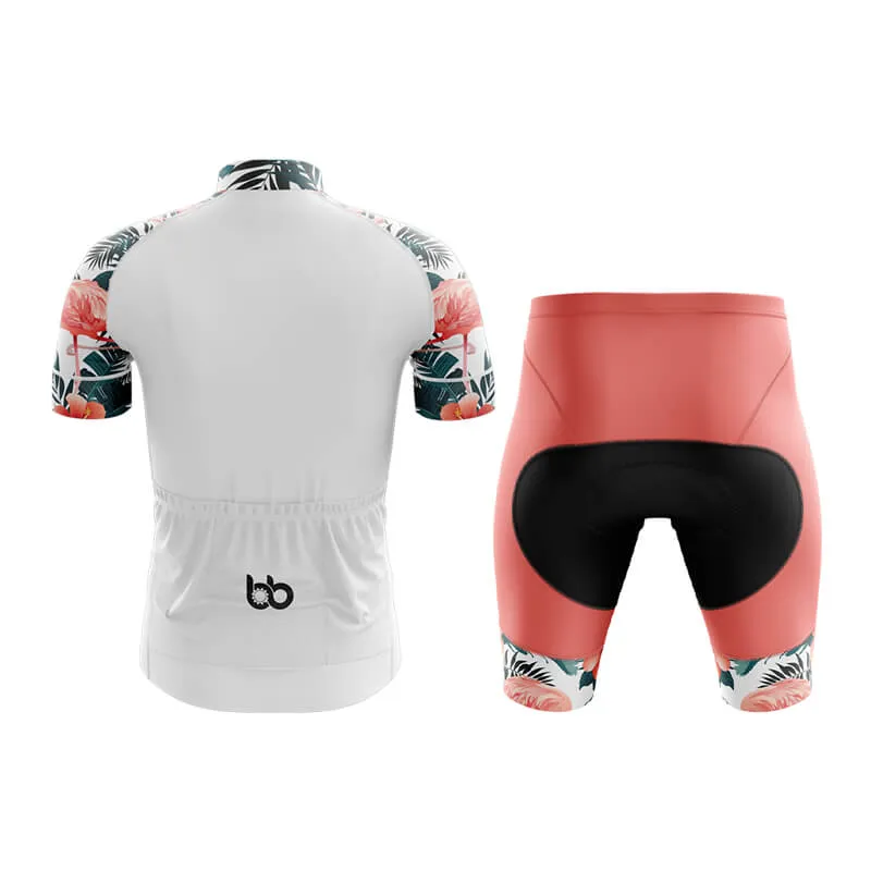 Flamingo Floral Sleeve (White) Club Cycling Kit