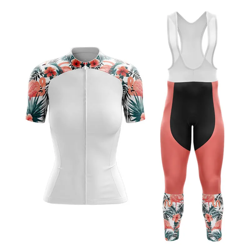 Flamingo Floral Sleeve (White) Club Cycling Kit