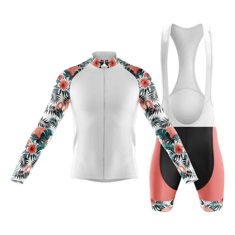 Flamingo Floral Sleeve (White) Club Cycling Kit