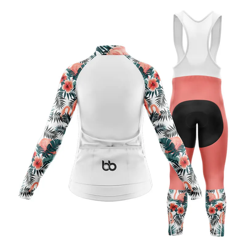 Flamingo Floral Sleeve (White) Club Cycling Kit