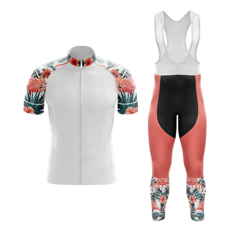 Flamingo Floral Sleeve (White) Club Cycling Kit