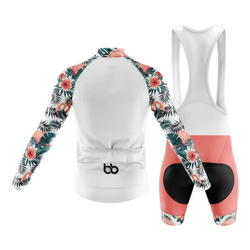 Flamingo Floral Sleeve (White) Club Cycling Kit