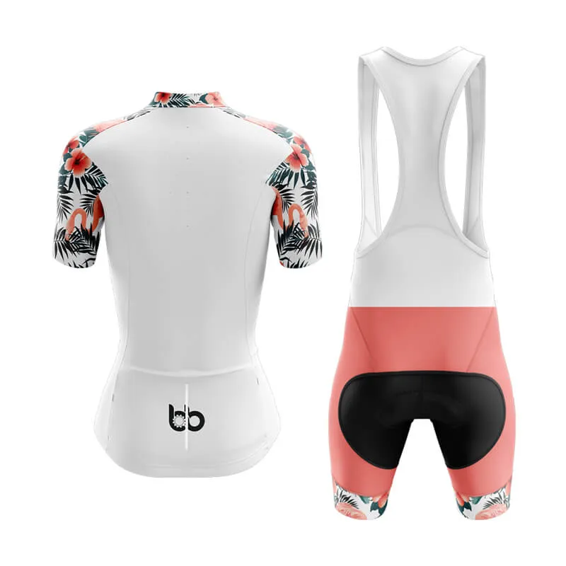 Flamingo Floral Sleeve (White) Club Cycling Kit