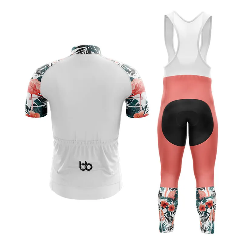 Flamingo Floral Sleeve (White) Club Cycling Kit