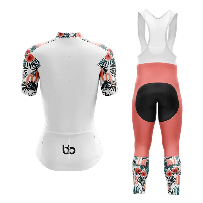 Flamingo Floral Sleeve (White) Club Cycling Kit