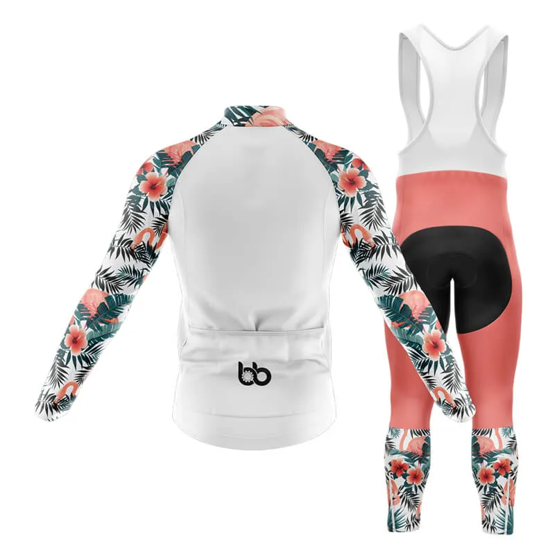 Flamingo Floral Sleeve (White) Club Cycling Kit