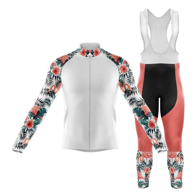 Flamingo Floral Sleeve (White) Club Cycling Kit