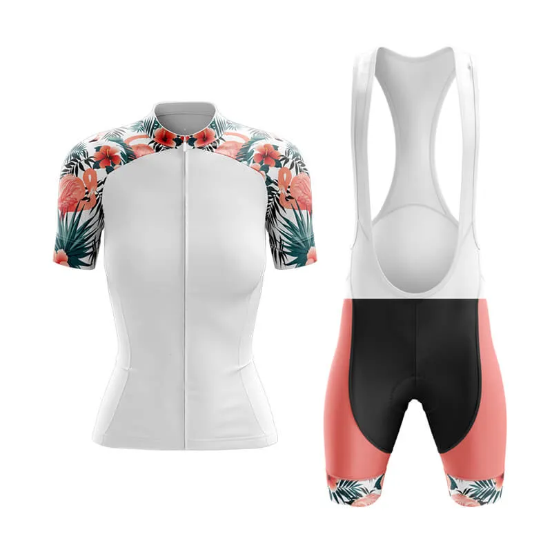 Flamingo Floral Sleeve (White) Club Cycling Kit