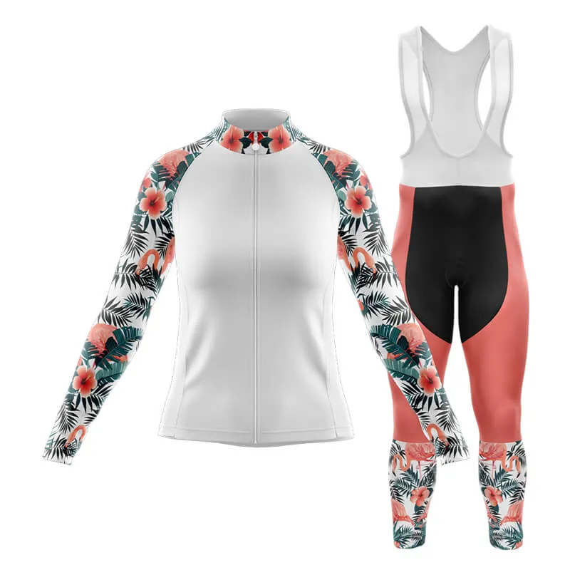 Flamingo Floral Sleeve (White) Club Cycling Kit