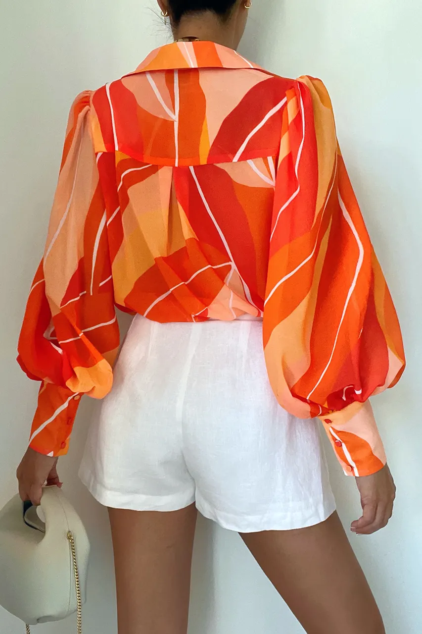 FLEETWOOD BLOUSE - ORANGE ROWENA