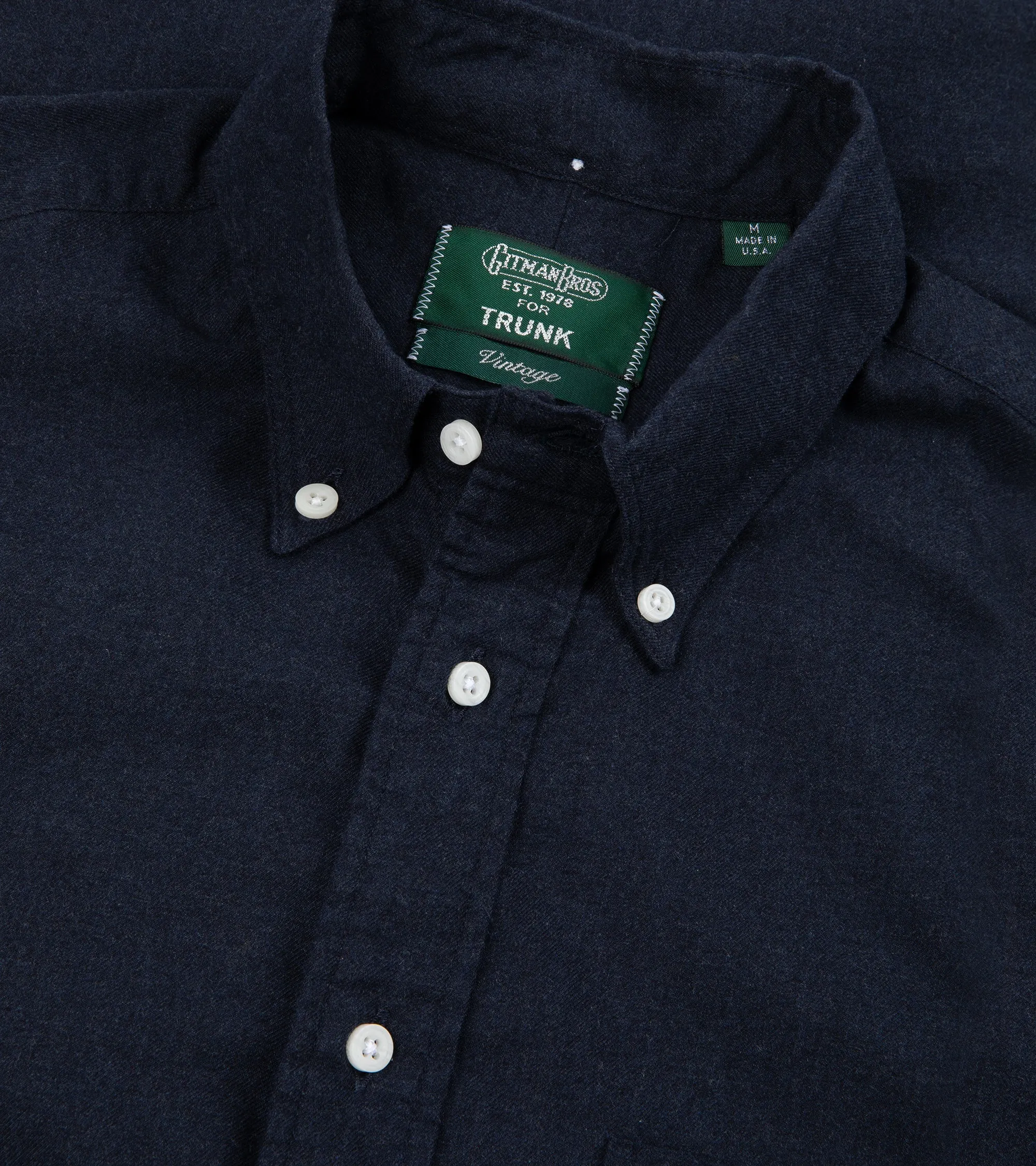 Gitman Vintage Classic Cotton Flannel Button Down Shirt: Navy