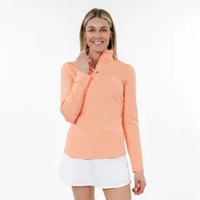 Heather Performance Q-Zip | Heather - Sunrise/White