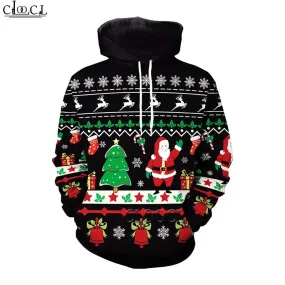 HX Santa Claus Hoodies for Women Men Hoodie 3D Print Merry Christmas Fashion Hoody Pullover Hip Hop Hooded Drop Shipping