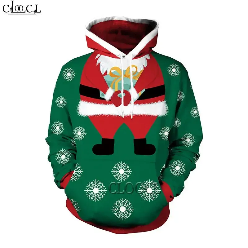 HX Santa Claus Hoodies for Women Men Hoodie 3D Print Merry Christmas Fashion Hoody Pullover Hip Hop Hooded Drop Shipping