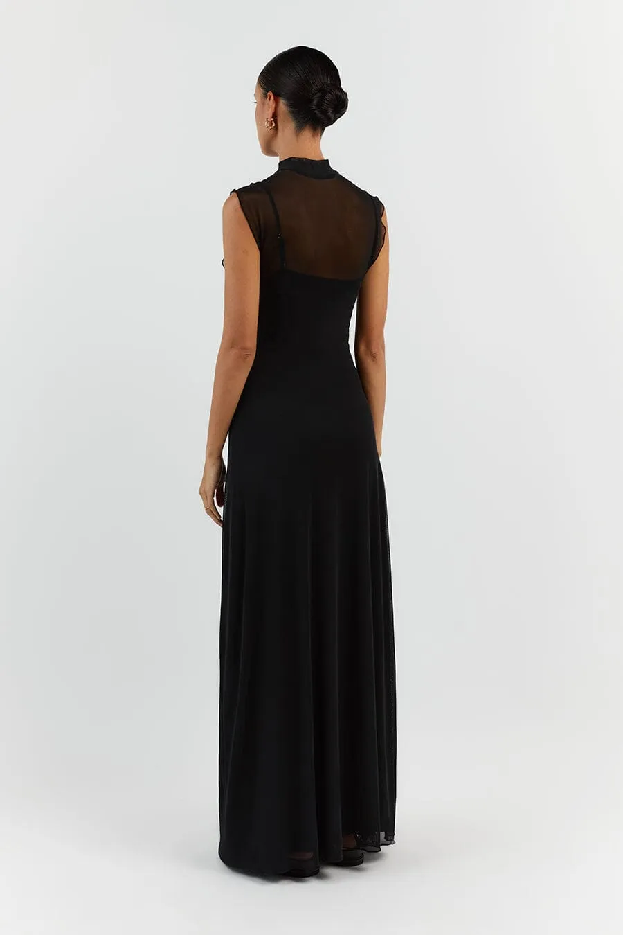 JAGGER BLACK SLEEVELESS MAXI DRESS