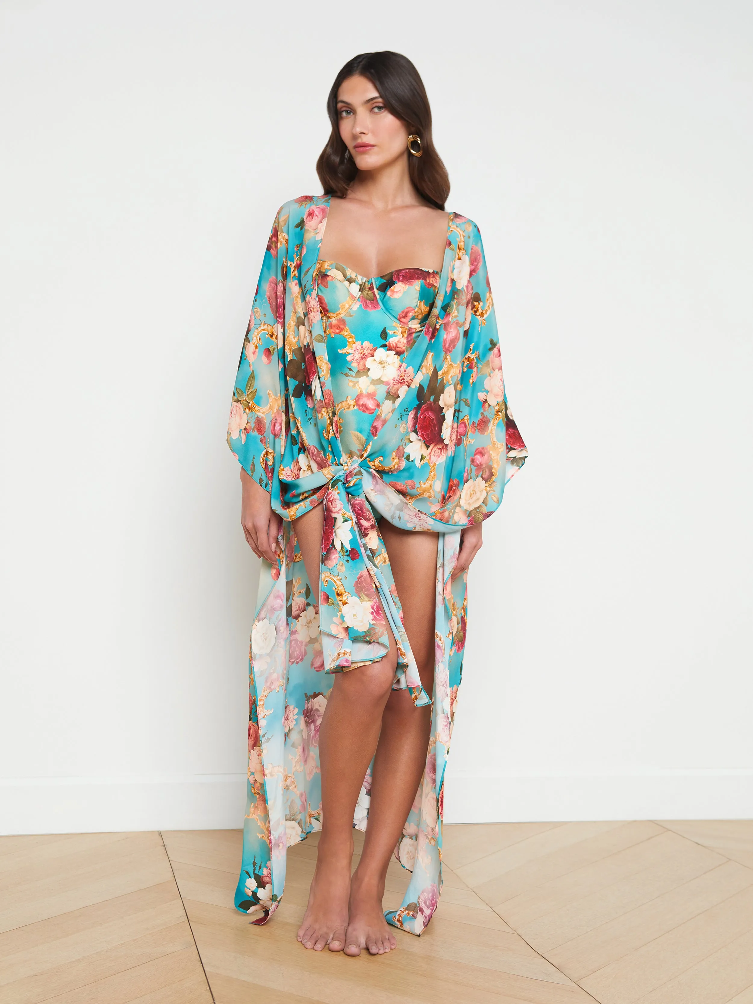 Kara Silk-Blend Kimono Cover-up