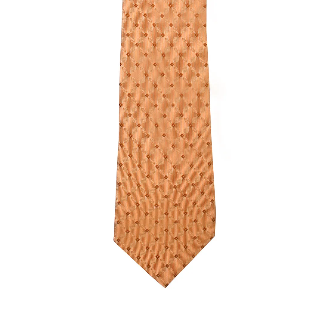 Kavove The Pleasing Checkered Orange Necktie