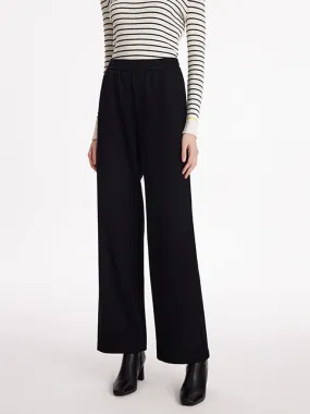 Knitted Straight Women Pants With Elastic Waistband