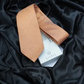 Kovove Orange Striped Neck Tie For Men