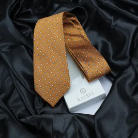 Kovove Polka Dot Beauty Orange Necktie for Men