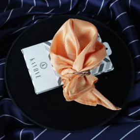 Kovove The Self Dash Line Orange Pocket Square For Men