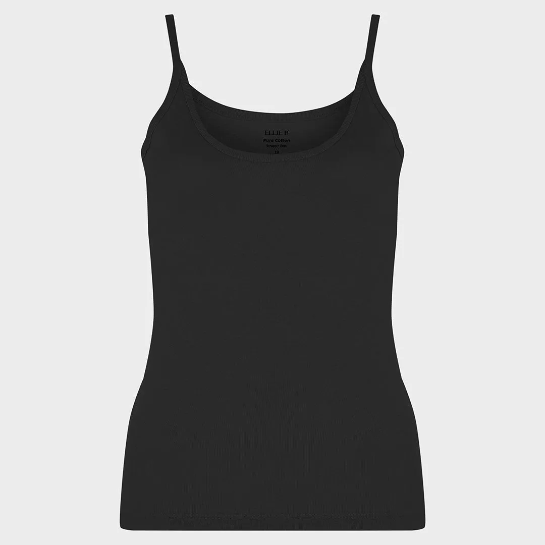 Ladies Black Strappy Vest