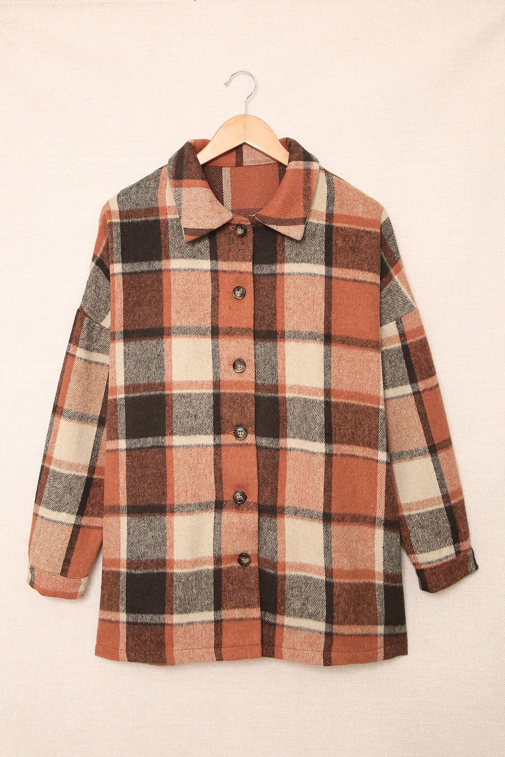 lake plaid print jacket - red/ yellow/ gray/ orange/ rose