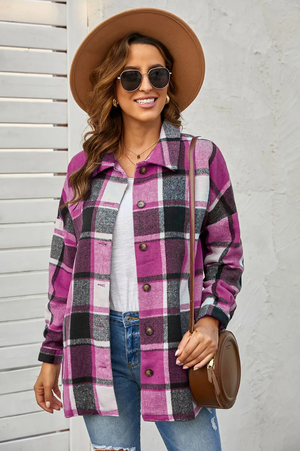 lake plaid print jacket - red/ yellow/ gray/ orange/ rose