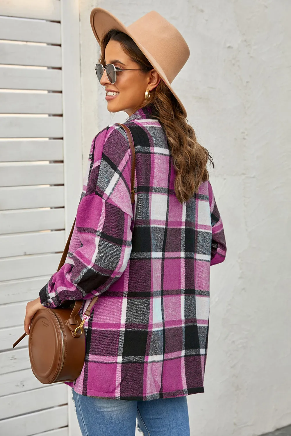 lake plaid print jacket - red/ yellow/ gray/ orange/ rose