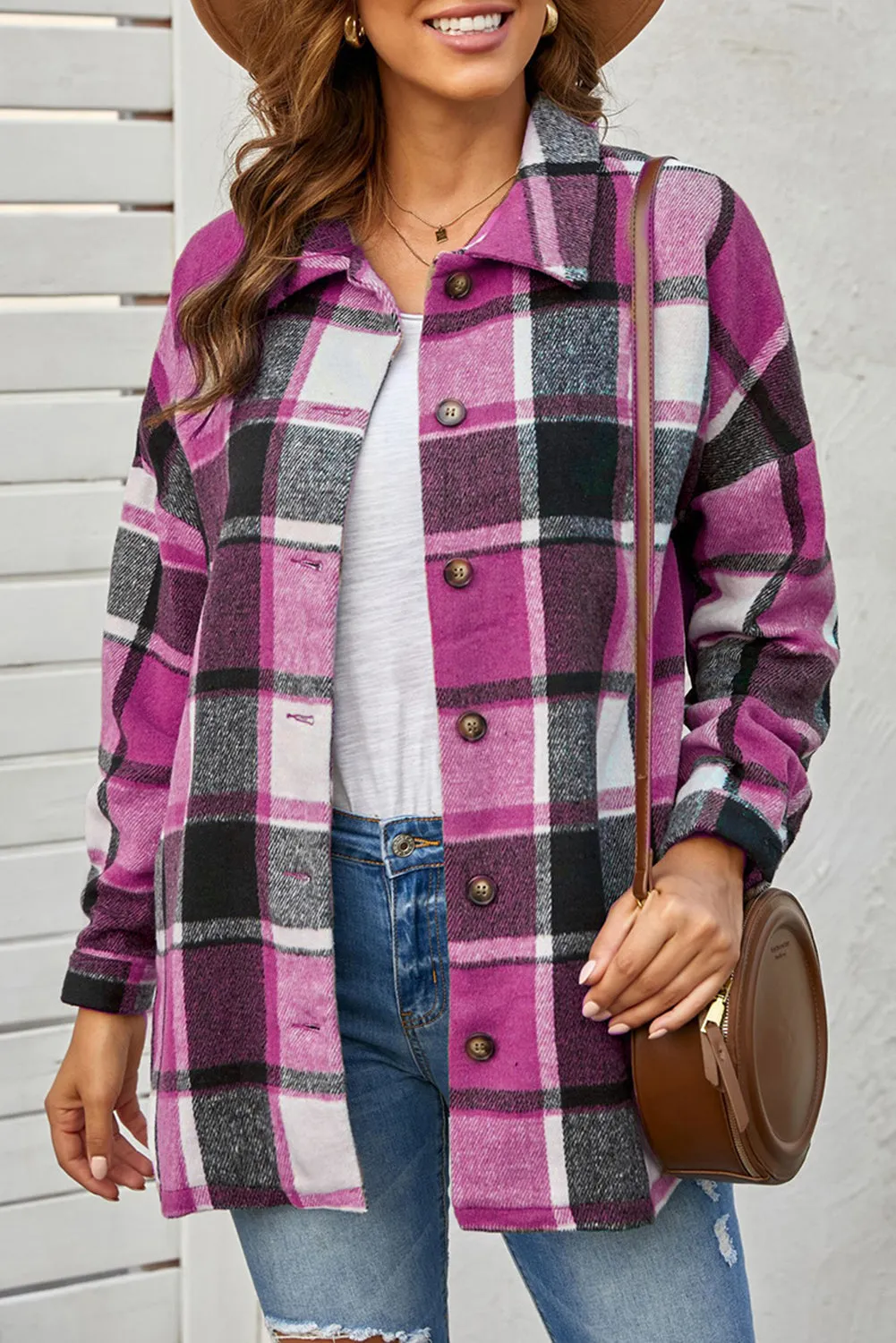 lake plaid print jacket - red/ yellow/ gray/ orange/ rose