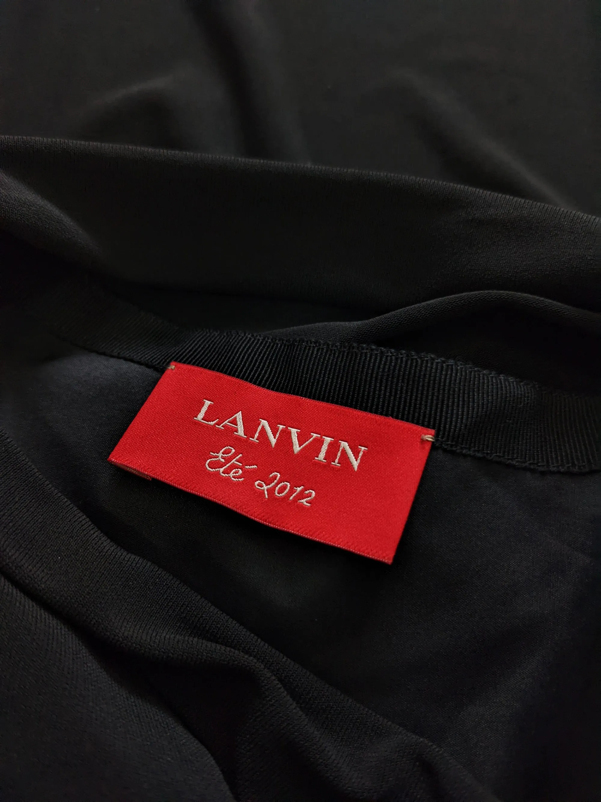 Lanvin Preowned Black Draped One Shoulder Asymmetrical Dress, Spring 2014