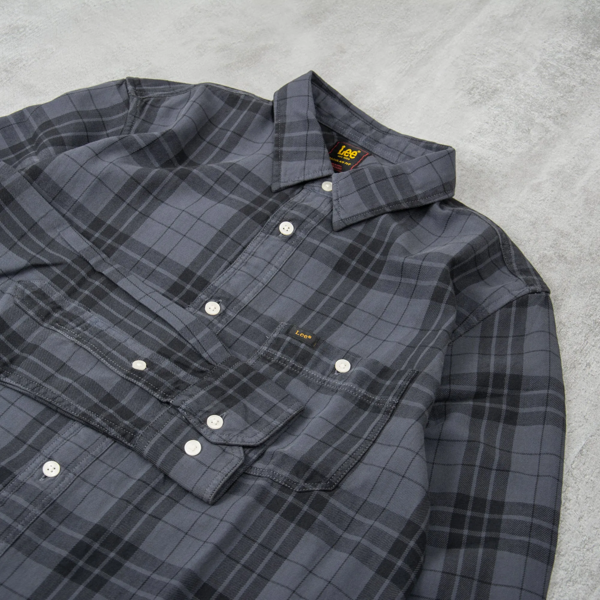 Lee Leesure Check Shirt - Taint Grey