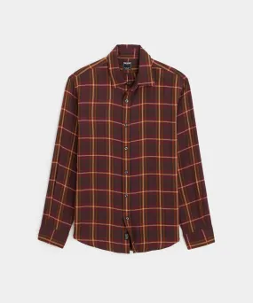 Lightweight Flannel Sport Shirt in Old Red Plaid