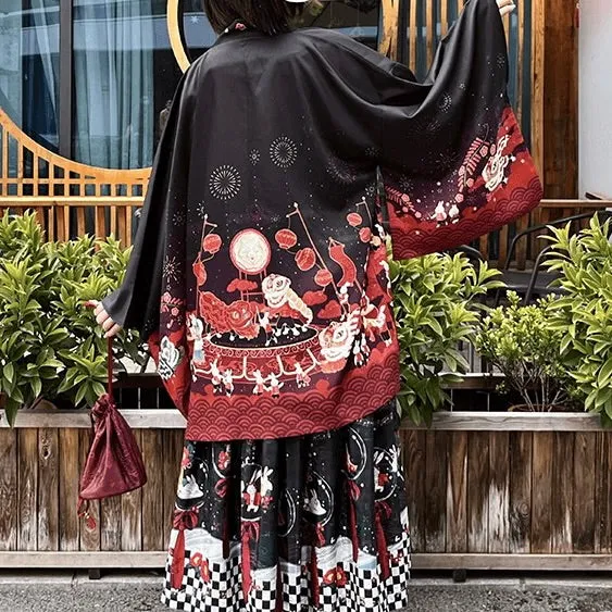 Lion Dance Kimono Cardigan