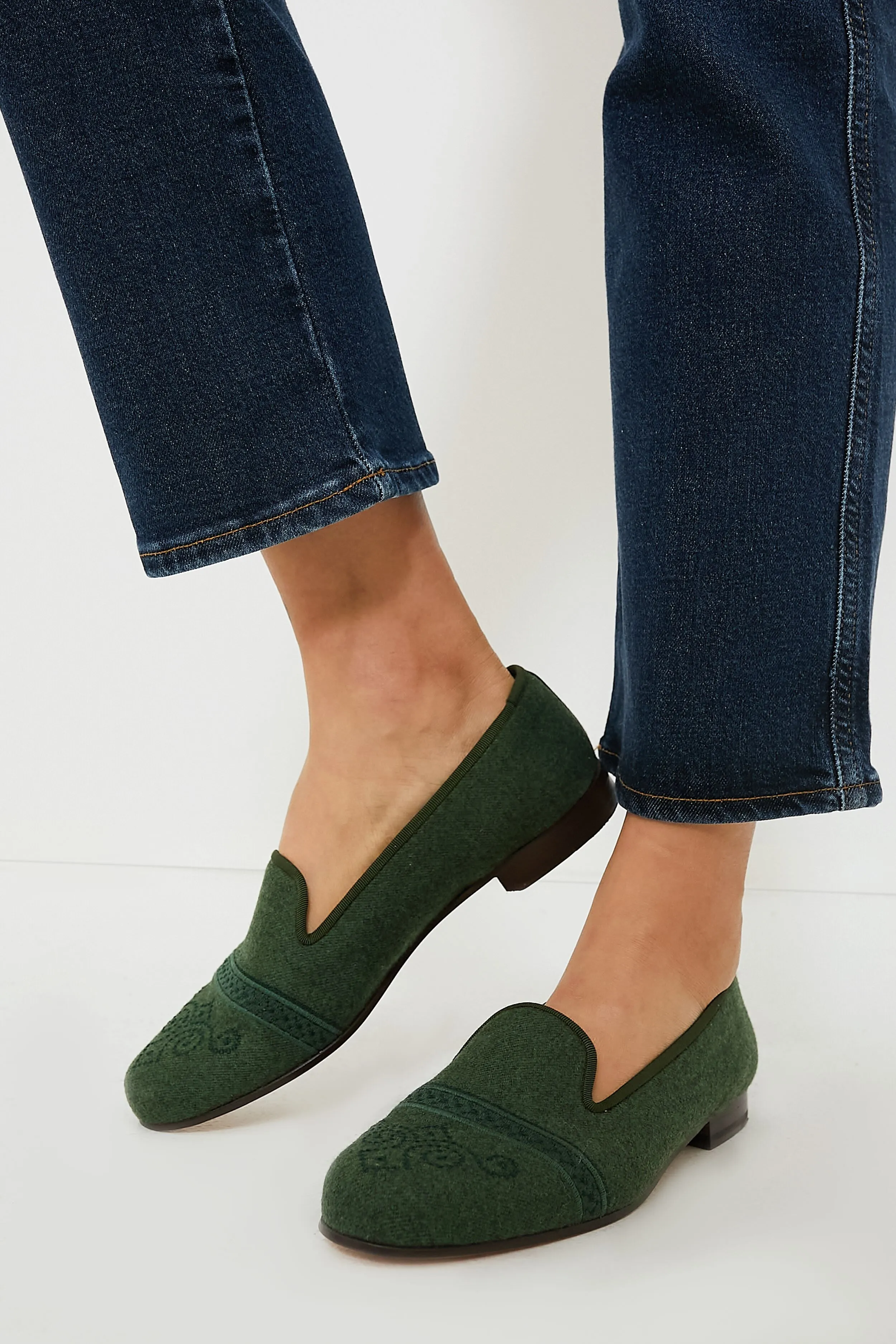 Loden Flannel Capped Slippers