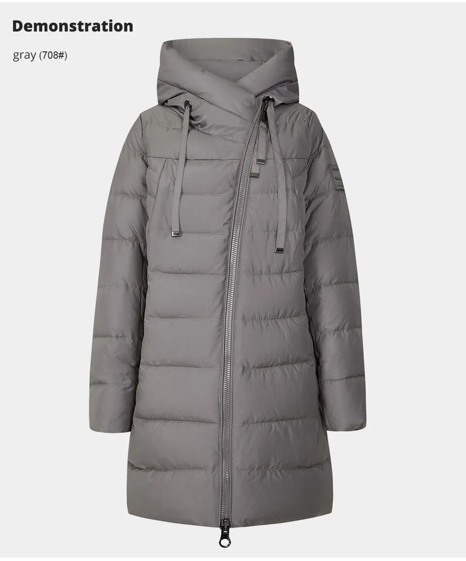 Long Puffer Winter Down Jacket Women's Thick Coat Women Hooded Parka Warm Brand Cotton Blend Jackets