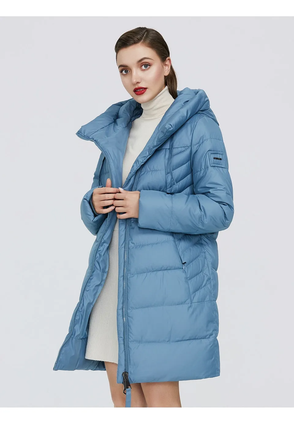 Long Puffer Winter Down Jacket Women's Thick Coat Women Hooded Parka Warm Brand Cotton Blend Jackets