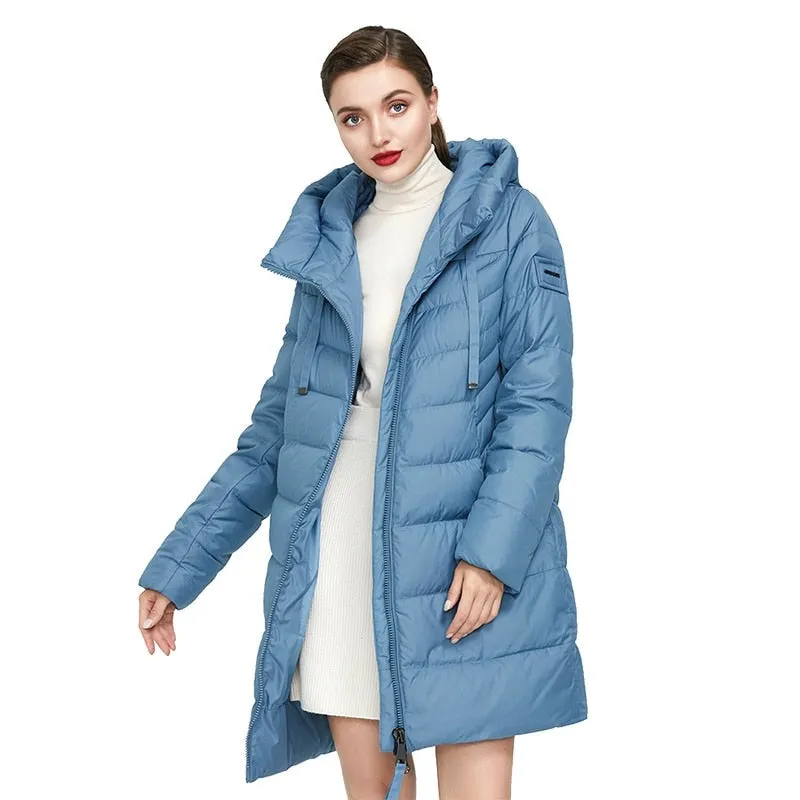 Long Puffer Winter Down Jacket Women's Thick Coat Women Hooded Parka Warm Brand Cotton Blend Jackets