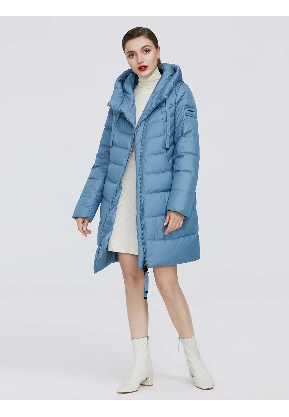 Long Puffer Winter Down Jacket Women's Thick Coat Women Hooded Parka Warm Brand Cotton Blend Jackets