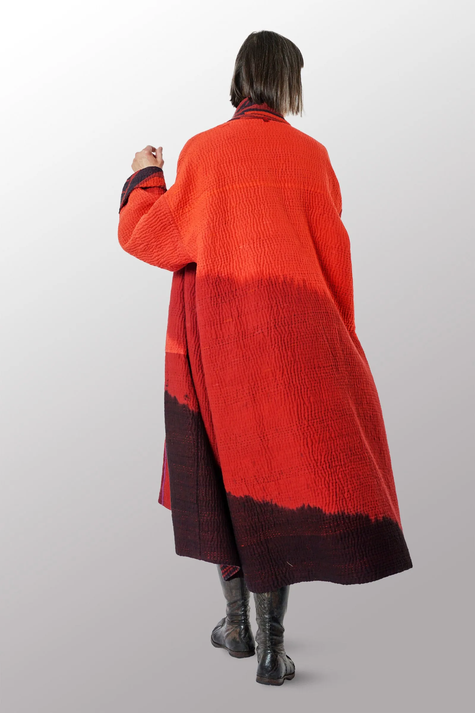 MAGMA AND OMBRE  KANTHA NEW OVERSIZED COAT - mw5342-red -