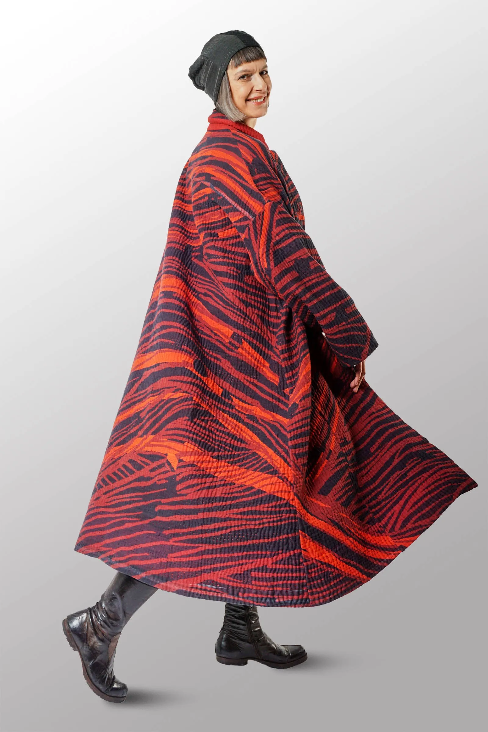 MAGMA AND OMBRE  KANTHA NEW OVERSIZED COAT - mw5342-red -