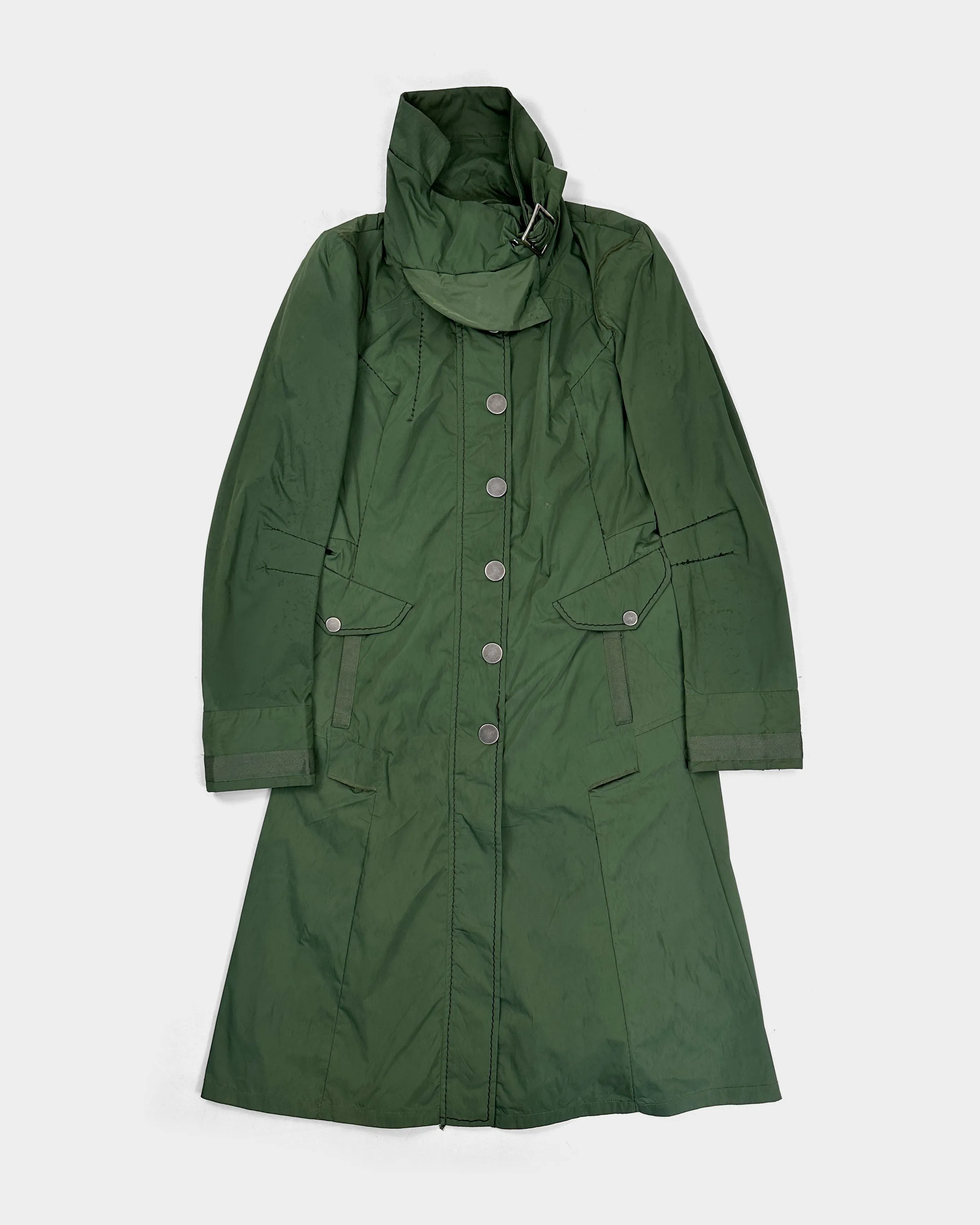 Marithé Francois Girbaud Green Windbreaker Coat SAMPLE 1990's