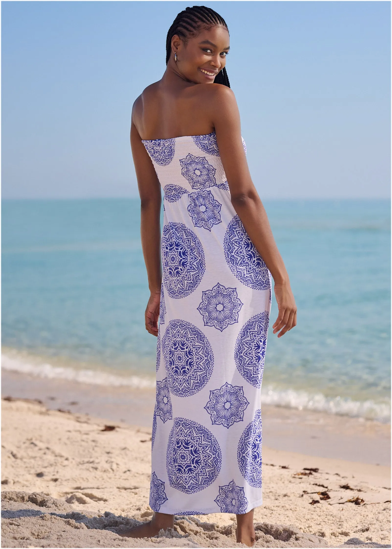 Maxi Dress - Cobalt Medallion